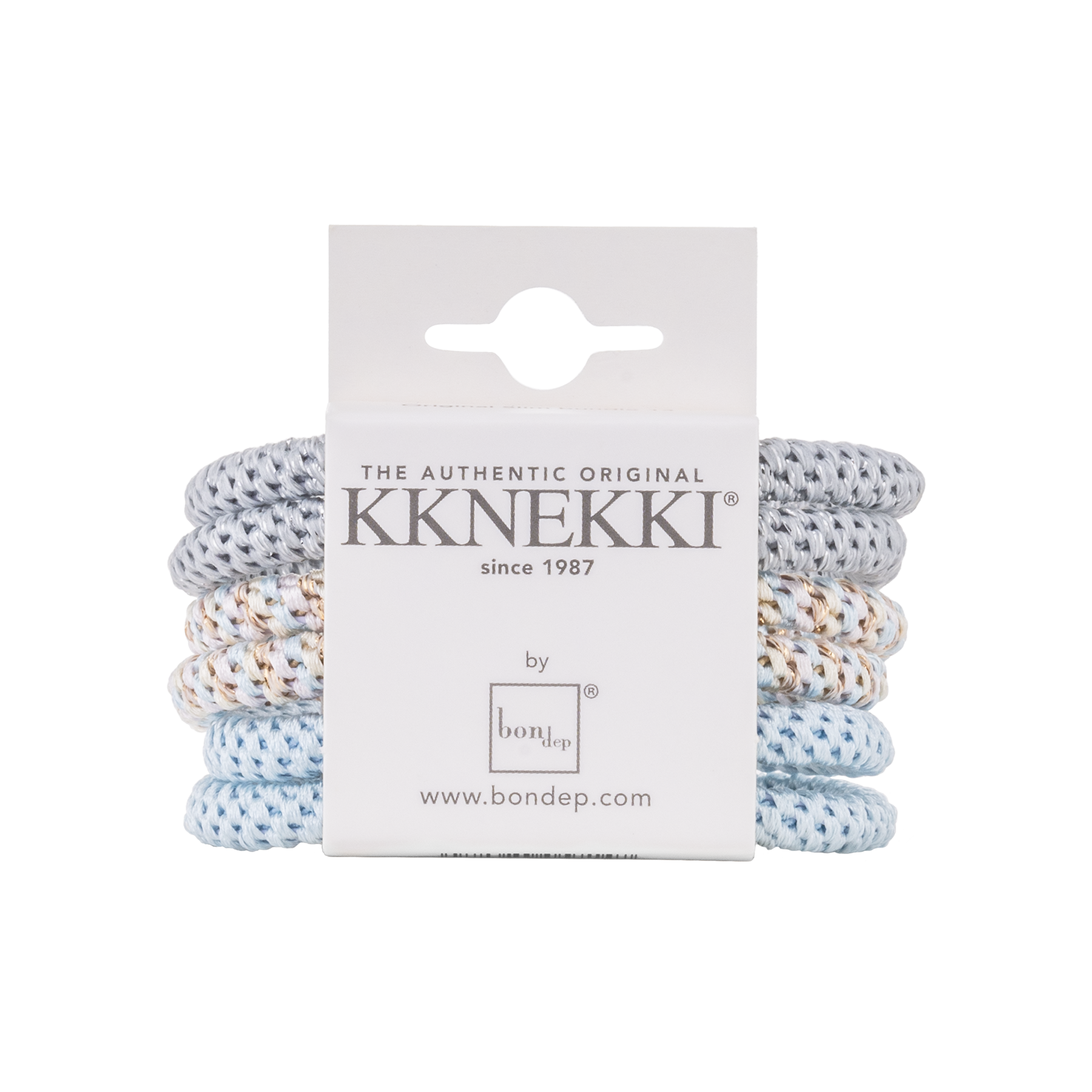 Kknekki Haargummis - 6er-Pack - Slim - hellblau I silber