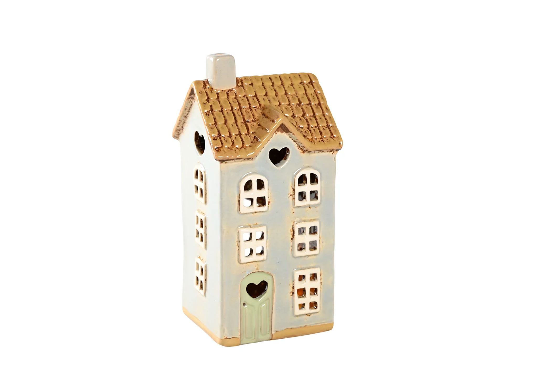 Teelicht Haus I hell blau