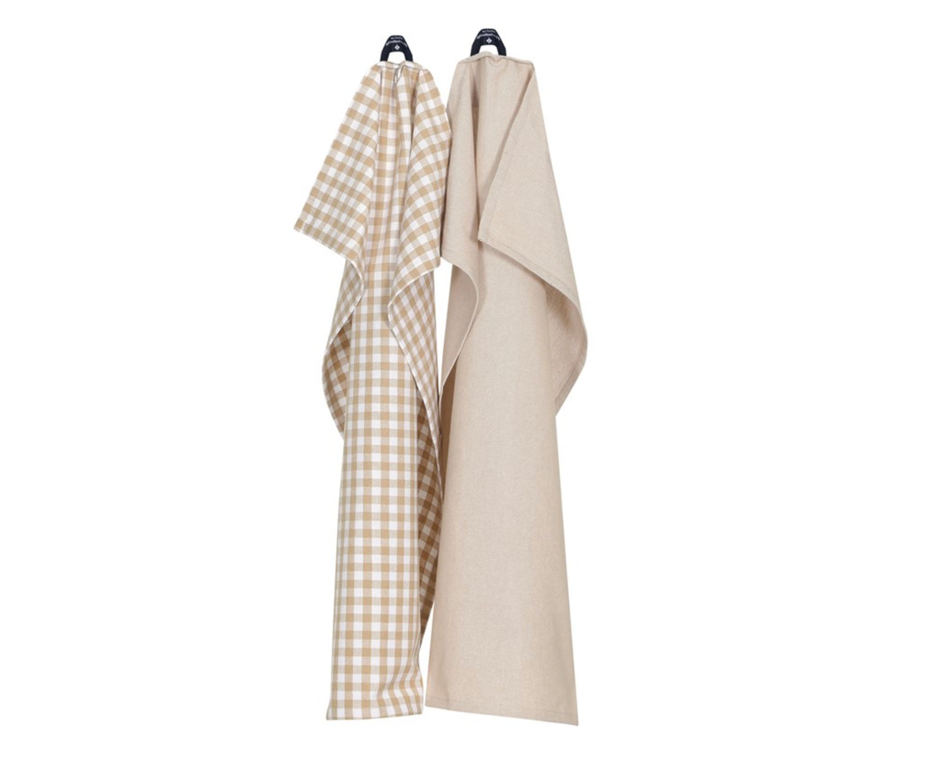 Geschirrtuch 2er Set I beige karrirt