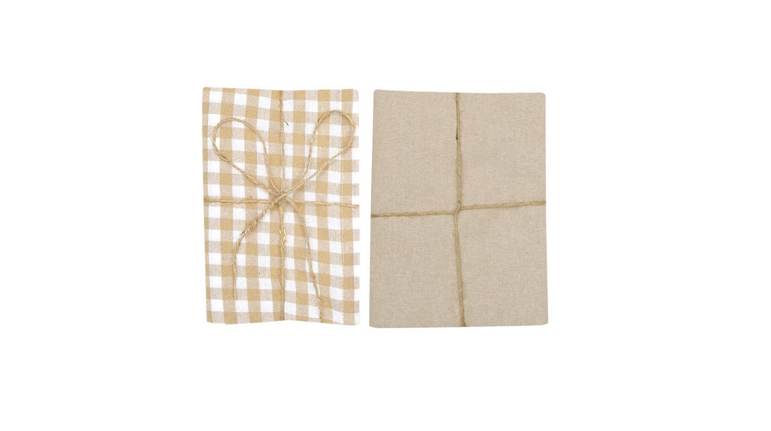 Geschirrtuch 2er Set I beige karrirt