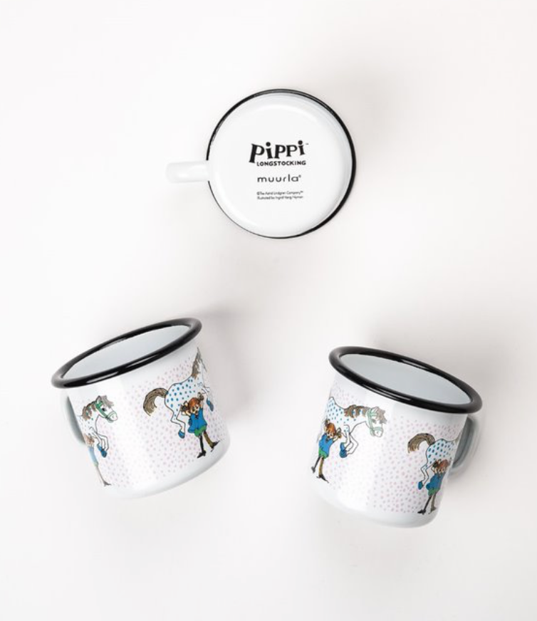 Pippi Langstrumpf Emaille Becher I  kleiner Onkel