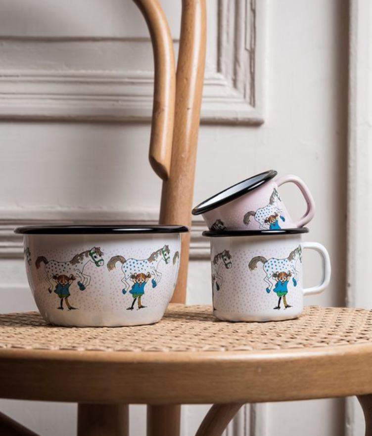 Pippi Langstrumpf Emaille Becher I  kleiner Onkel