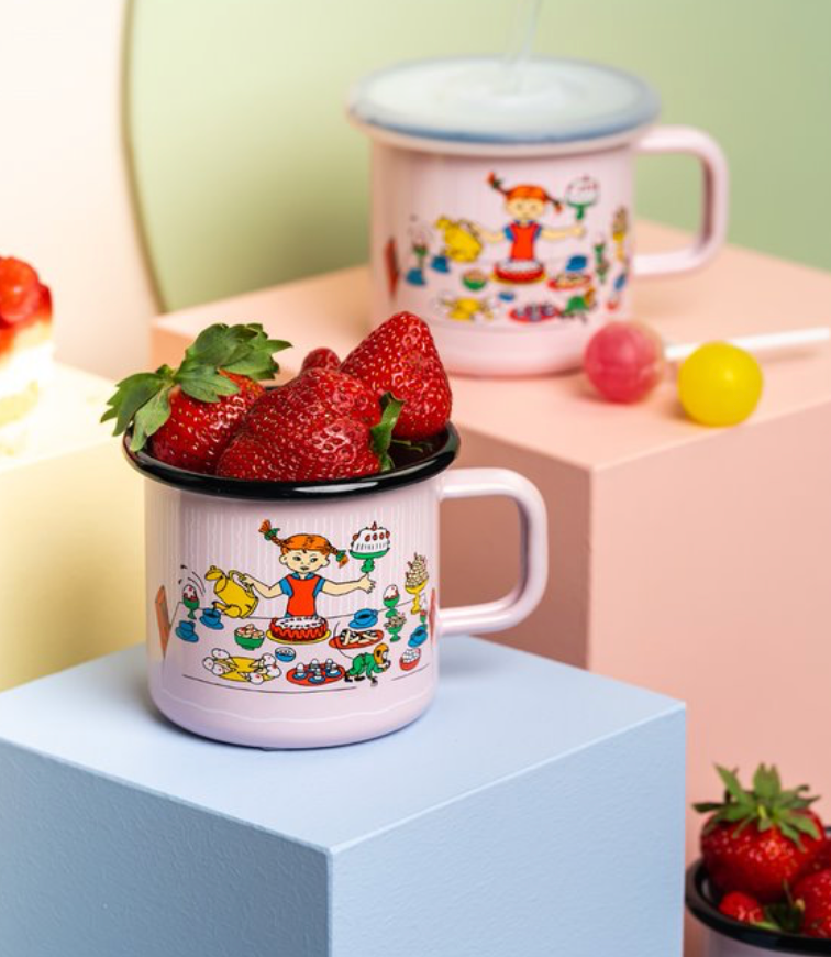 Pippi Langstrumpf Emaille Becher I  Pippis Tafel