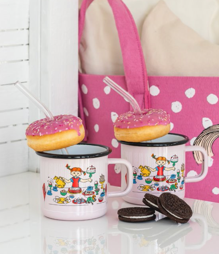 Pippi Langstrumpf Emaille Becher I  Pippis Tafel