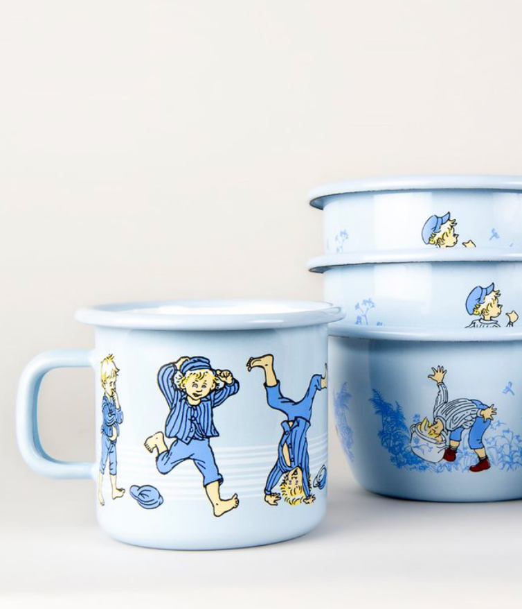 Michel Emaille Becher I blau