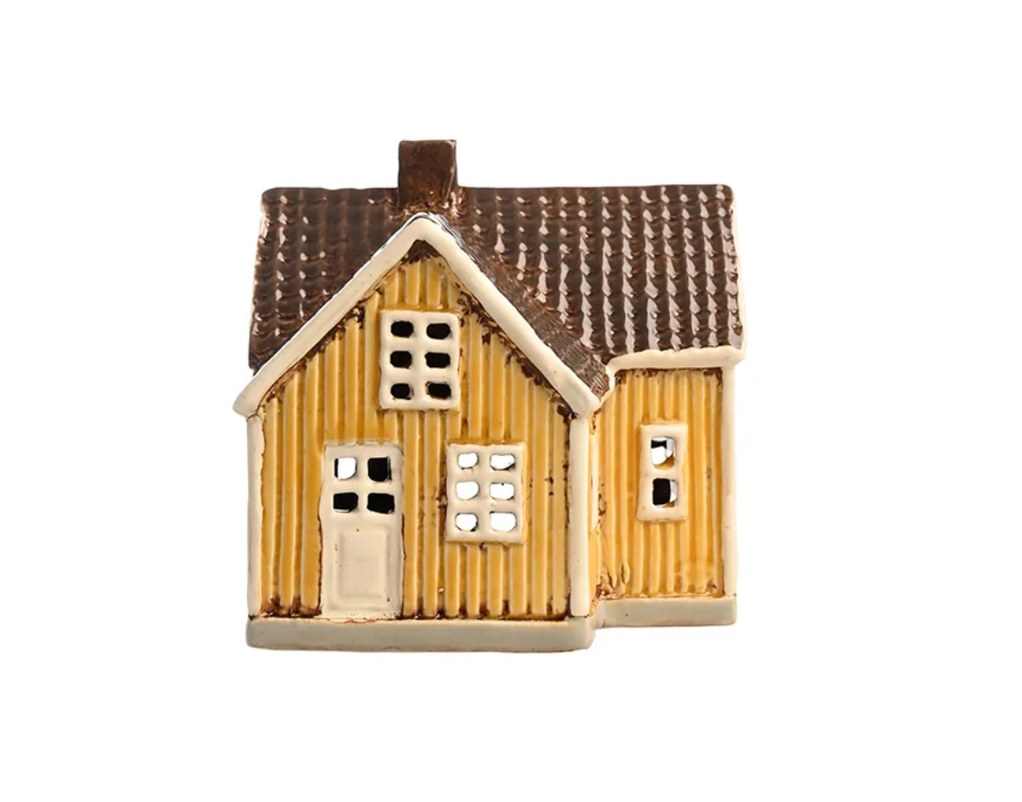Teelicht-Haus Schweden I gelb