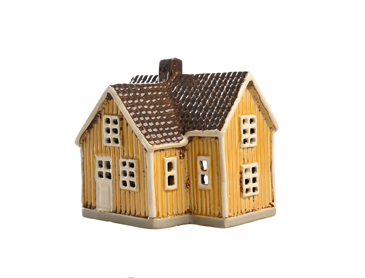 Teelicht-Haus Schweden I gelb