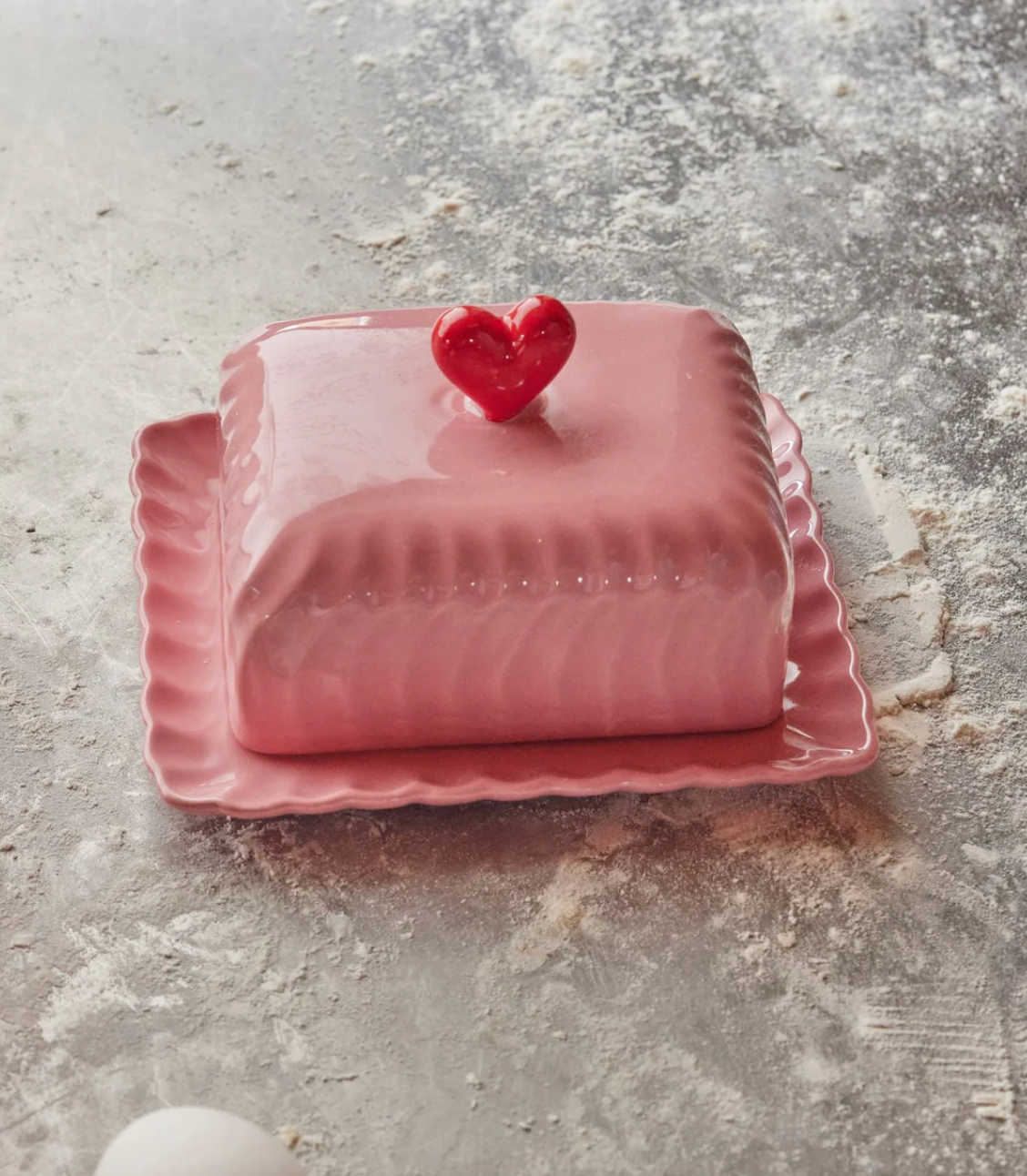 Keramik Butterdose mit Herz