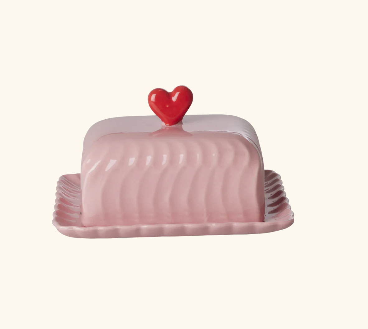 Keramik Butterdose mit Herz