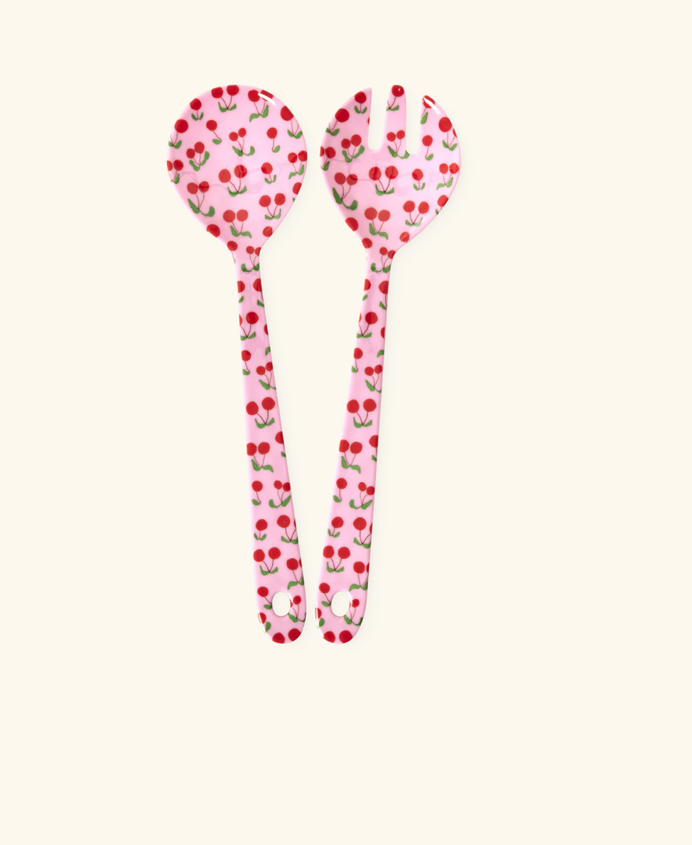 Salatbesteck mit Kirschenmuster