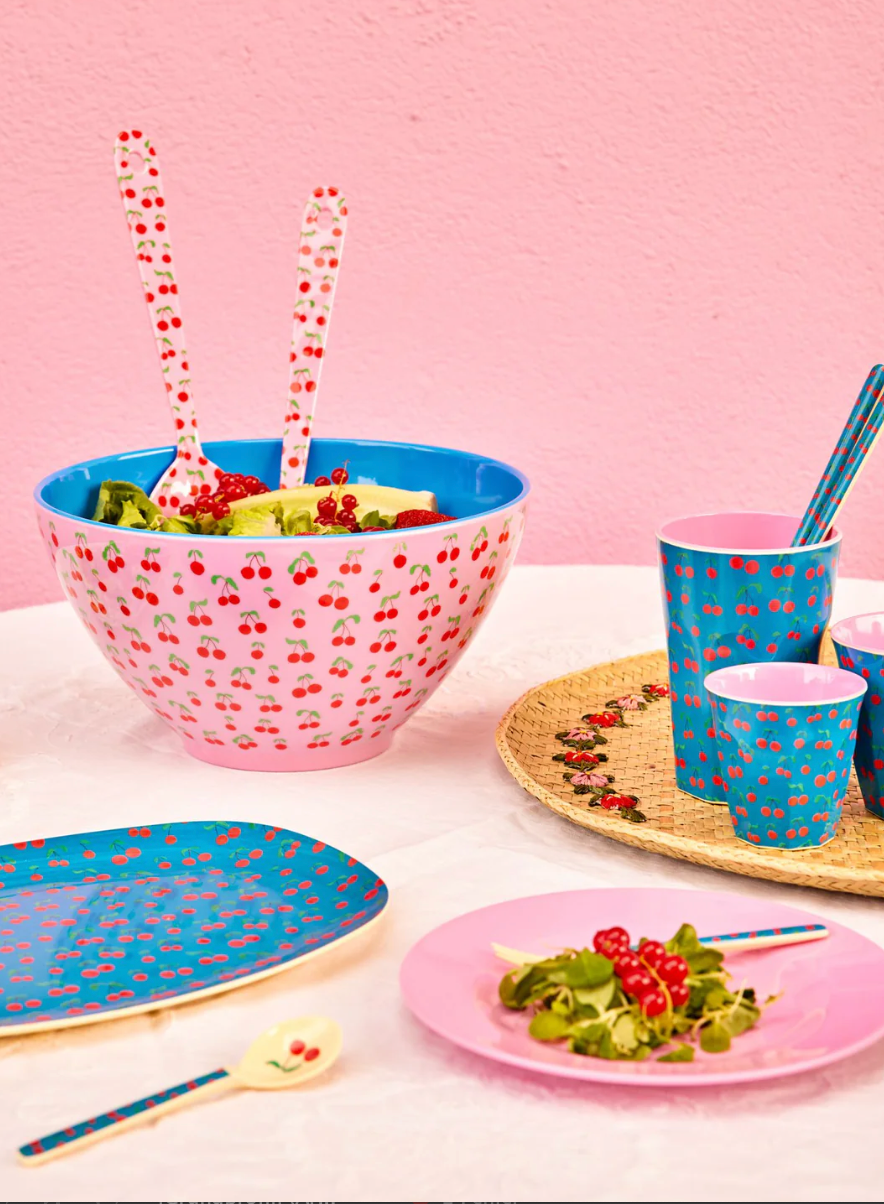 Salatbesteck mit Kirschenmuster