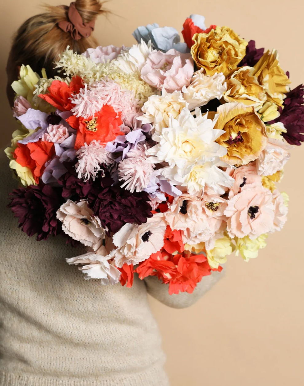 Papierblume GRAND DAHLIA I Sand