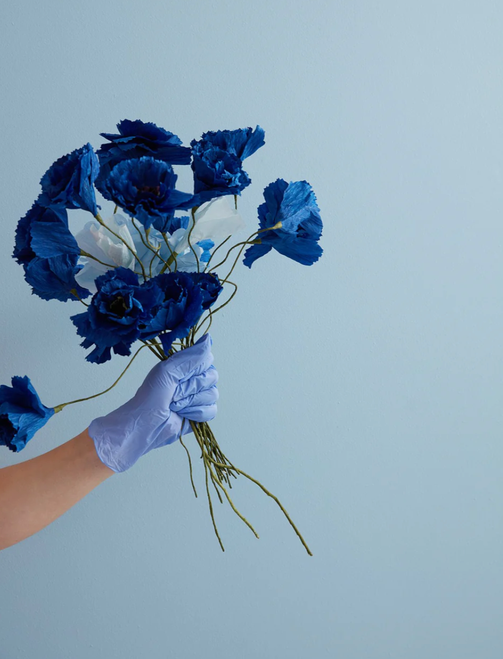 Papierblume MOHNBLUME I blau