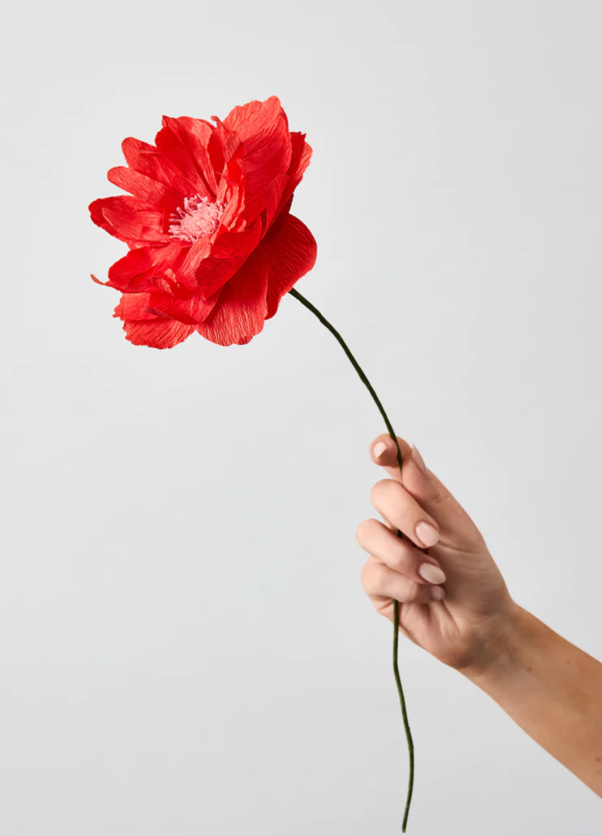 Papierblume MOHNBLUME I rot