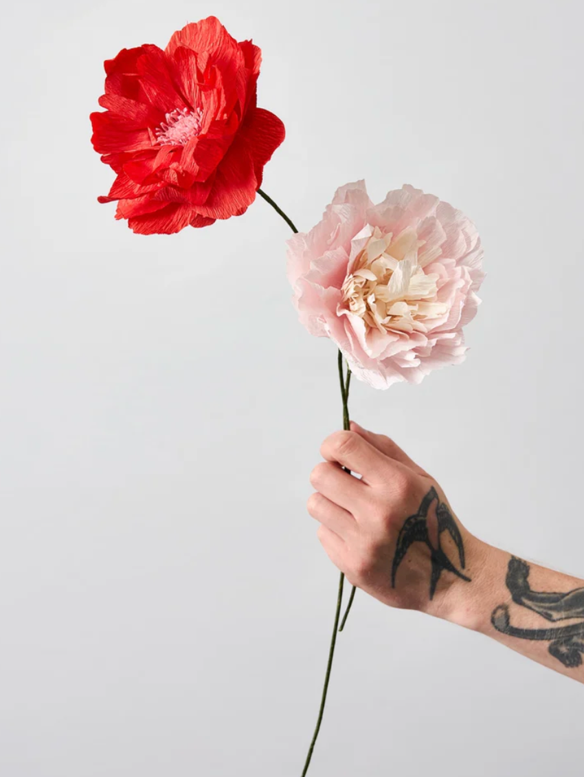 Papierblume MOHNBLUME I rot