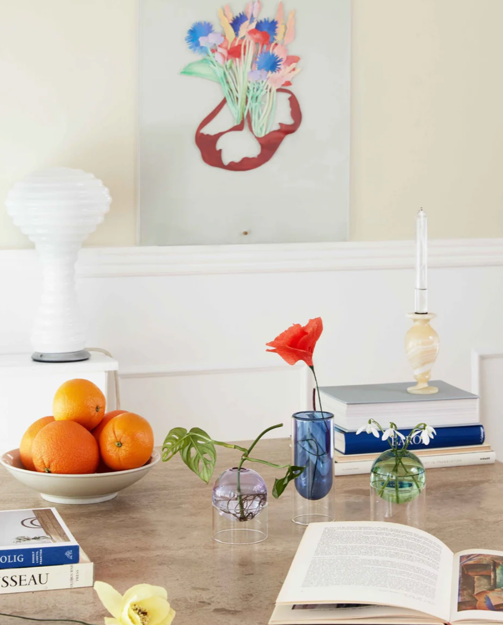 Papierblume Poppy I rot