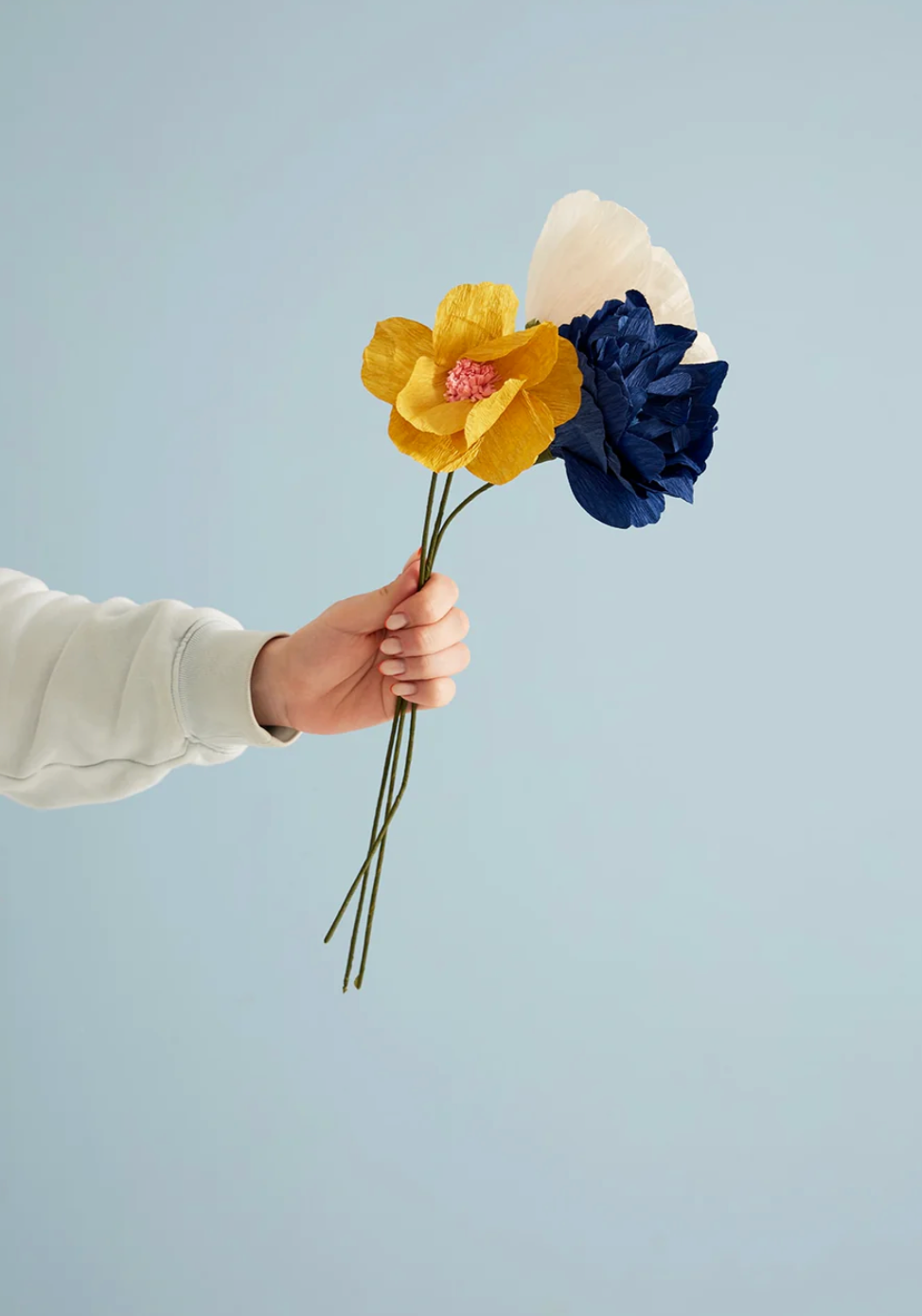 Papierblume ROSE I Sand