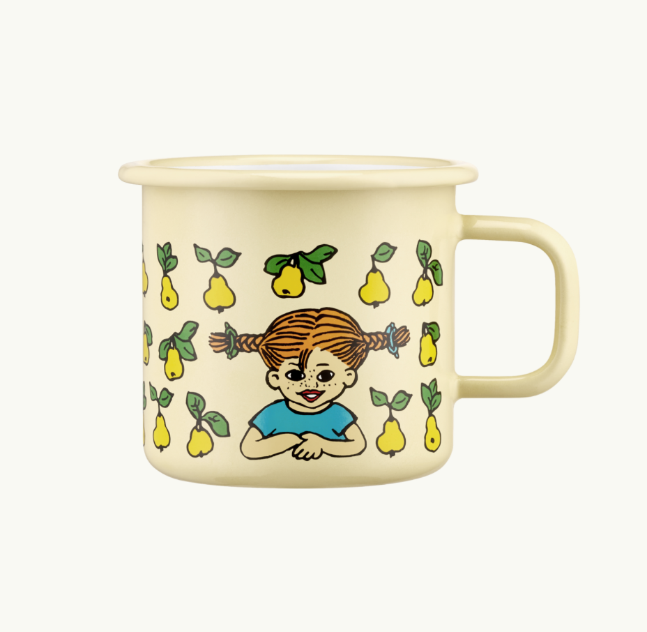 Pippi Langstrumpf Emaille Becher I  Birnen