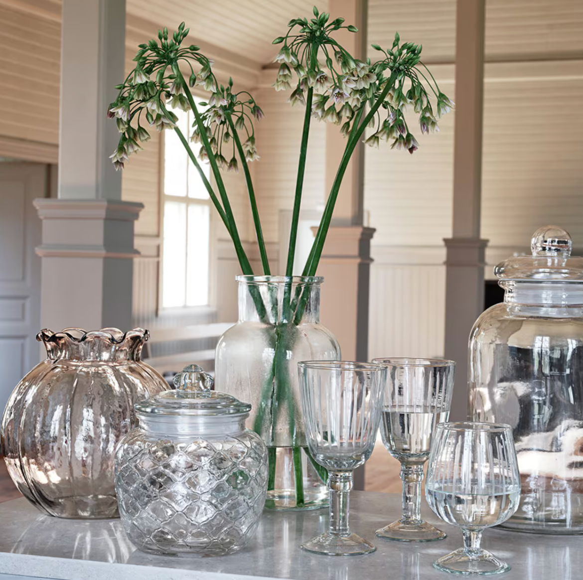 Glas mit Gummilippe I klein