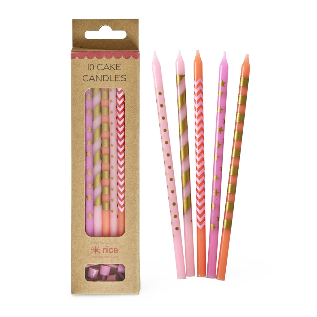 Kuchenkerzen - 5er Set pink