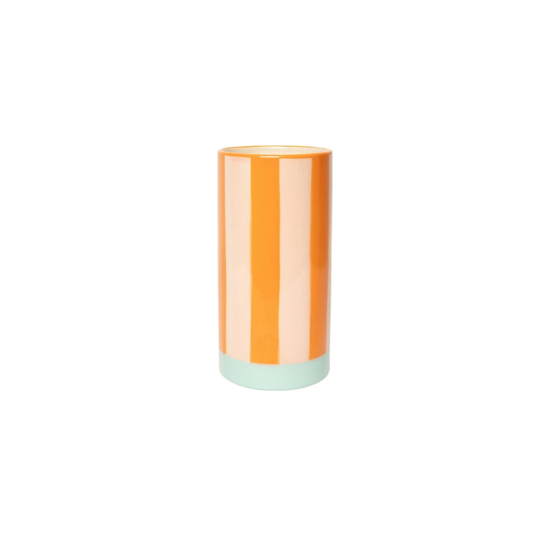 Streifenvase  I Rosa/Orange