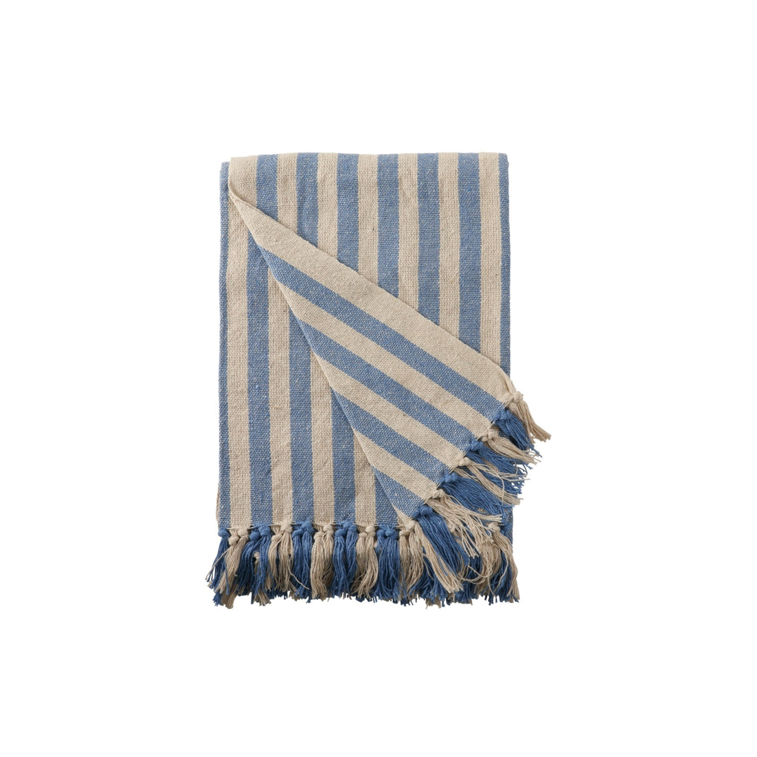 Decke I gestreift natur - blau
