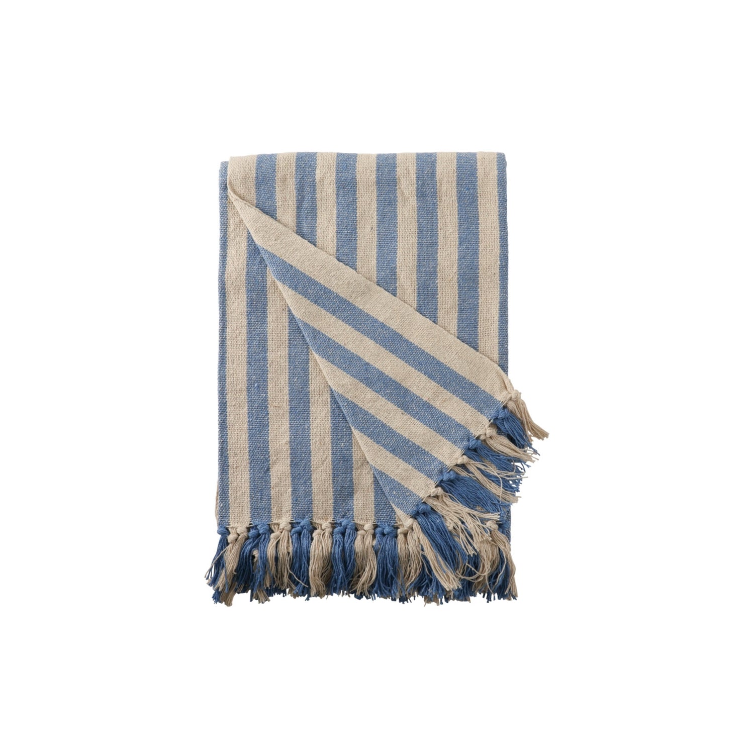 Decke I gestreift natur - blau