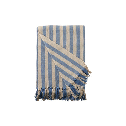 Decke I gestreift natur - blau