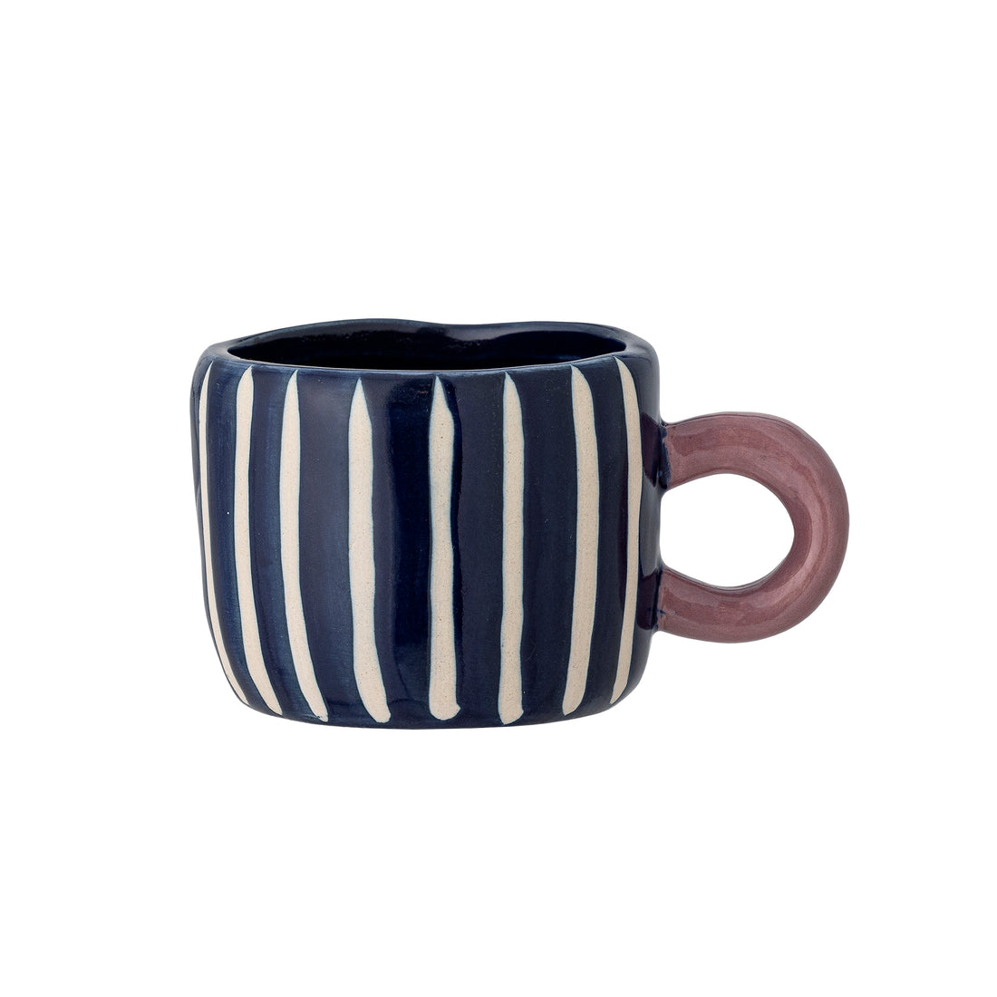 Tasse mit Streifen  I dunkelblau