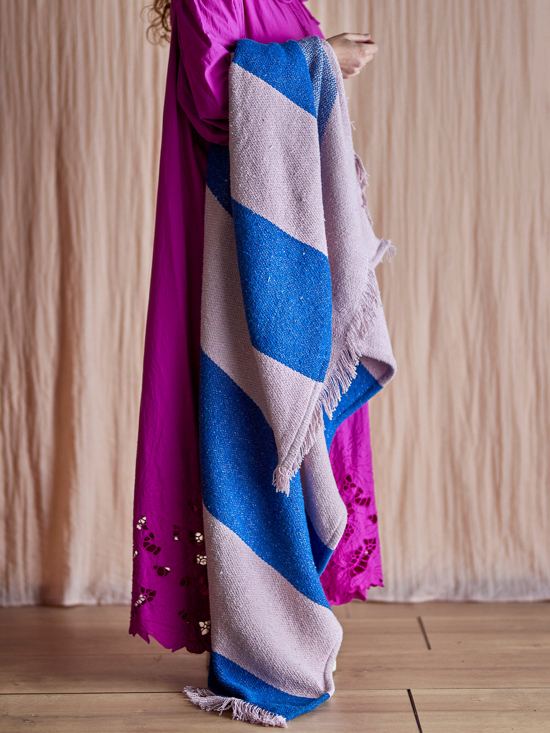 Decke I blau-rosa