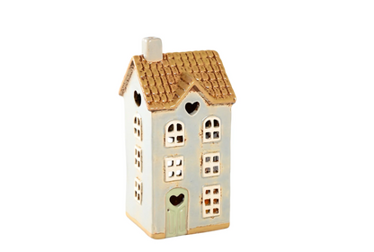 Teelicht Haus I hell blau