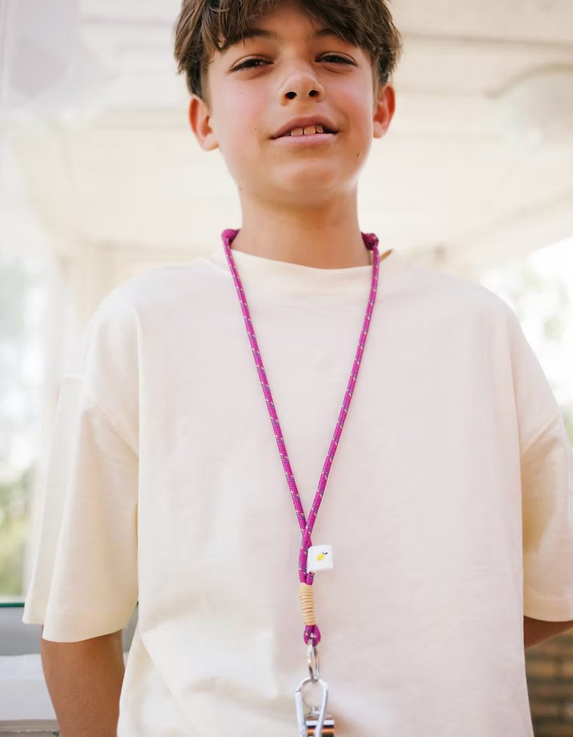 Schlüsselband mit Trillerpfeife I Pink