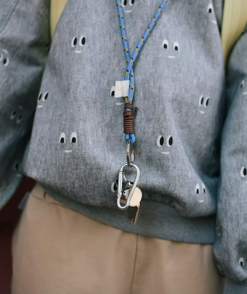 Schlüsselband mit Trillerpfeife I blau