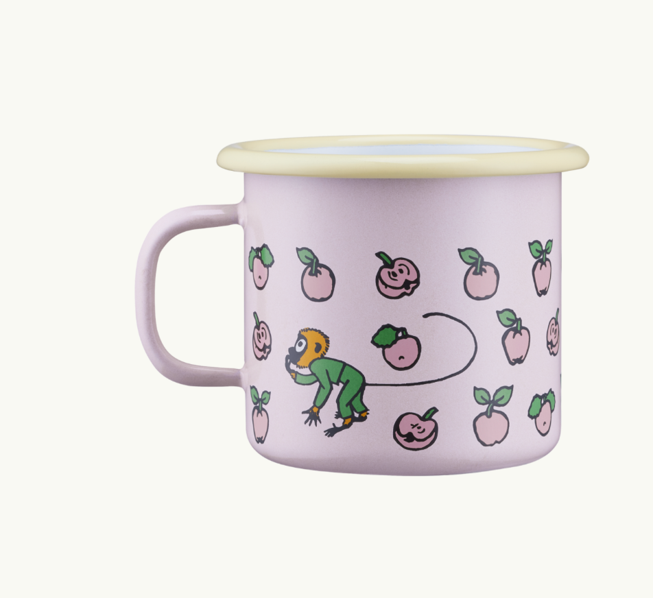 Pippi Langstrumpf Emaille Becher I  Apfel
