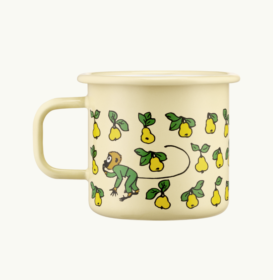 Pippi Langstrumpf Emaille Becher I  Birnen