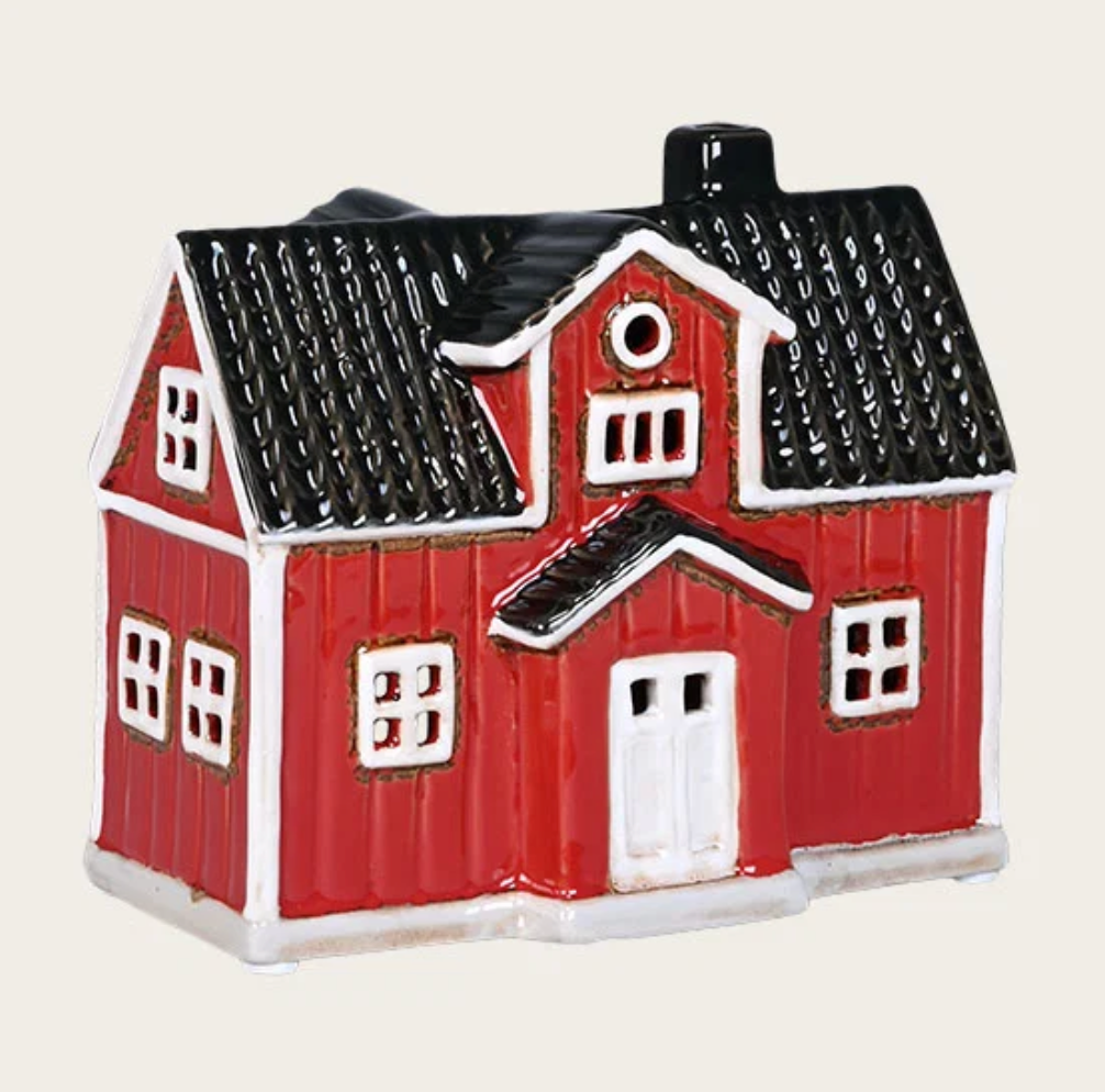 Teelicht-Haus Schweden I rot