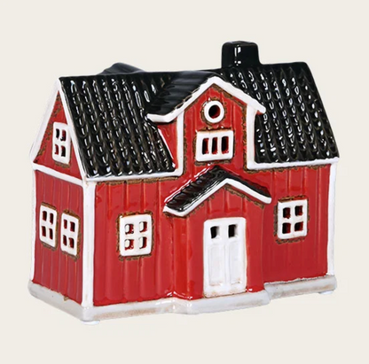 Teelicht-Haus Schweden I rot
