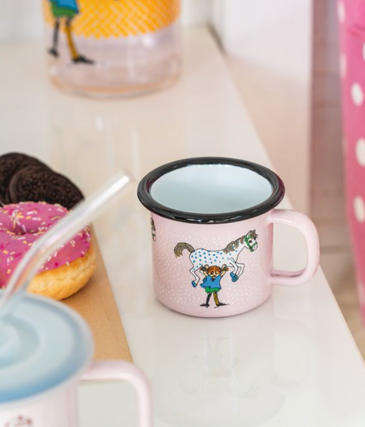 Pippi Langstrumpf Emaille Becher I  Kleiner Onkel