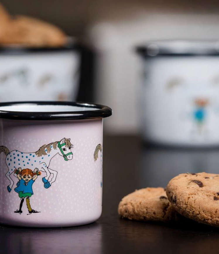 Pippi Langstrumpf Emaille Becher I  Kleiner Onkel