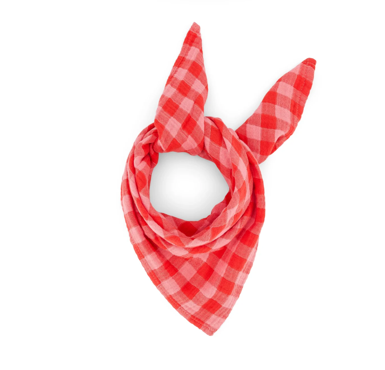 Musselin Tuch I  Karo rot-pink