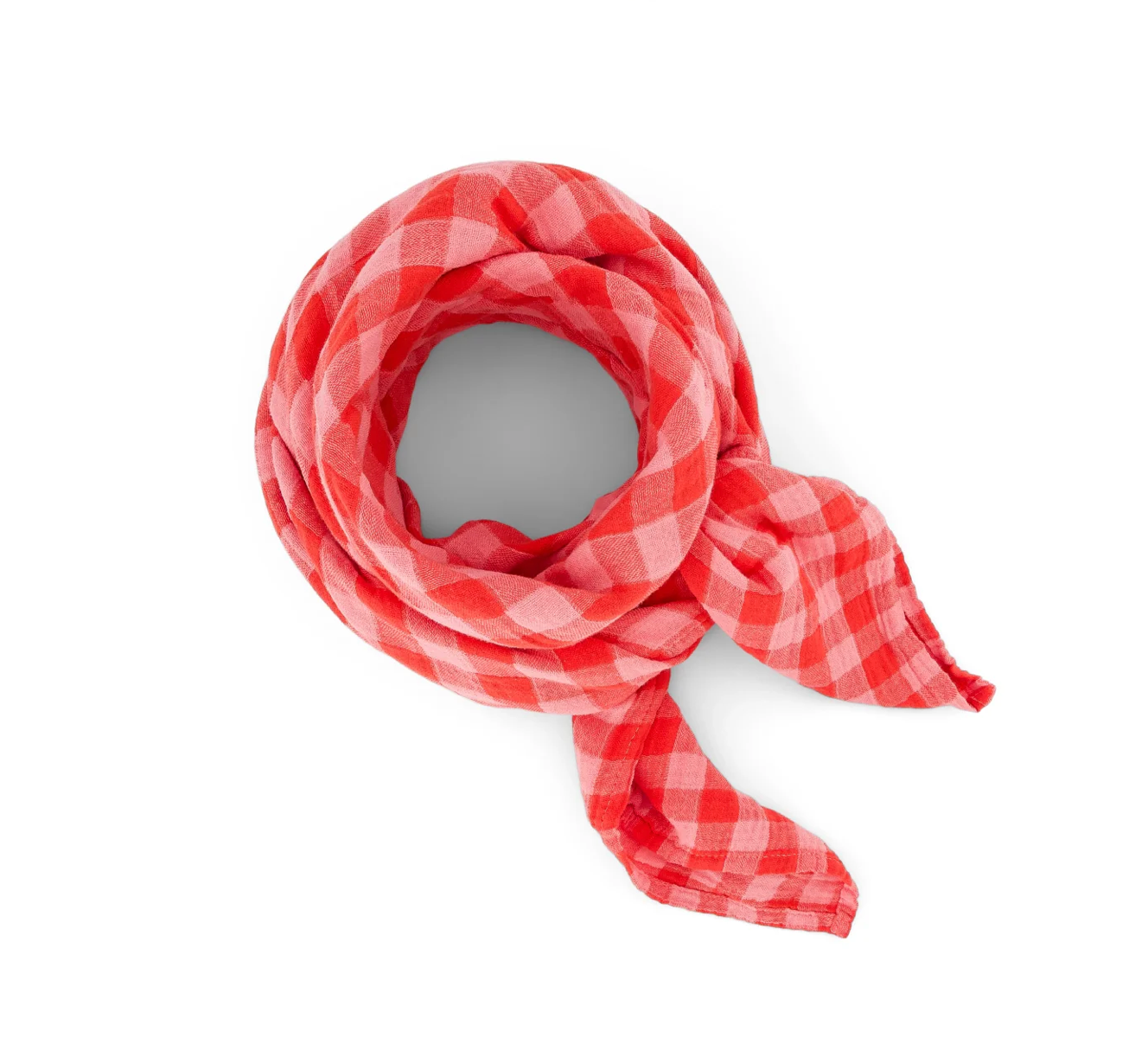 Musselin Tuch I  Karo rot-pink