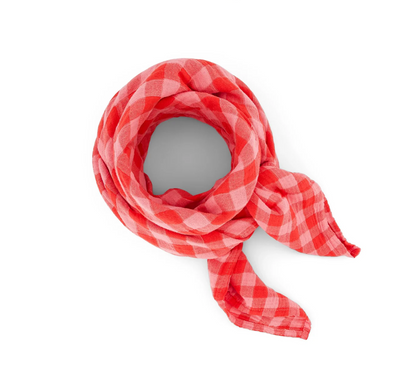 Musselin Tuch I  Karo rot-pink