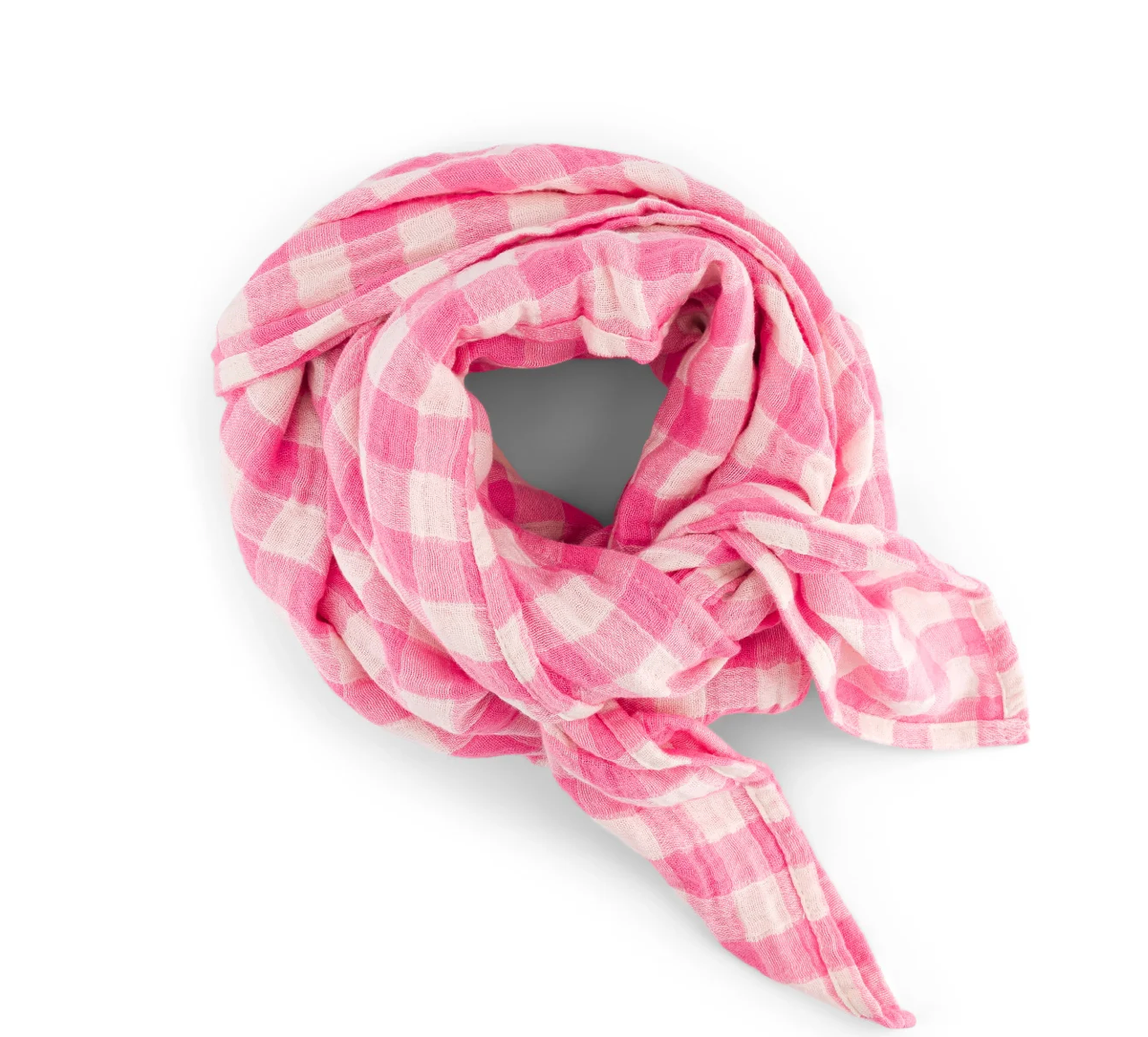 Musselin Tuch I  Karo rosa