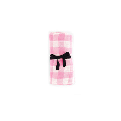 Musselin Tuch I  Karo rosa