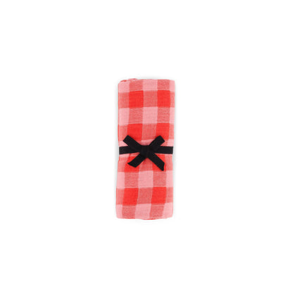 Musselin Tuch I  Karo rot-pink